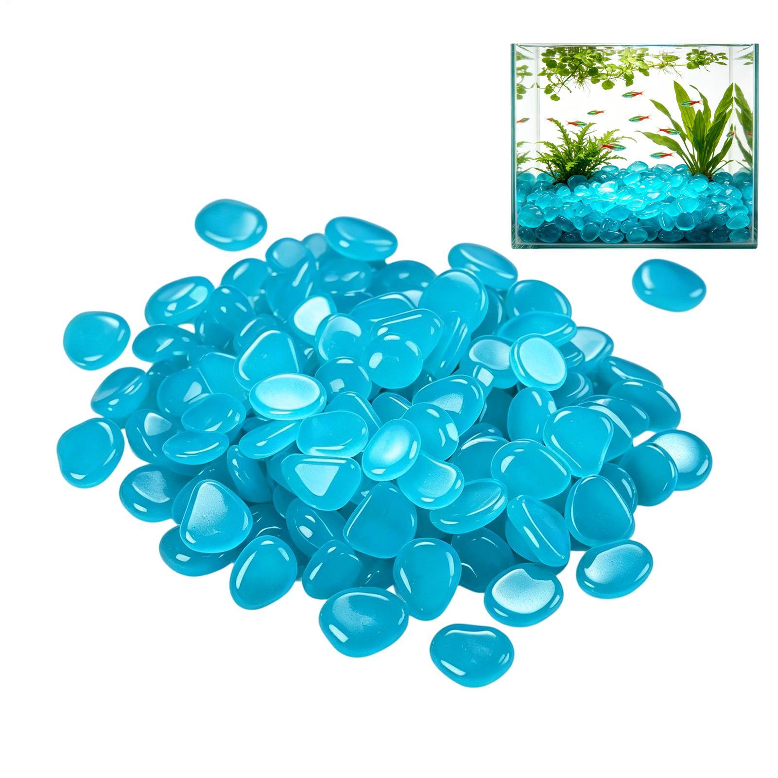 Fish Tank Gravel - 300Pcs Luminous Rock Stone Resin Yard