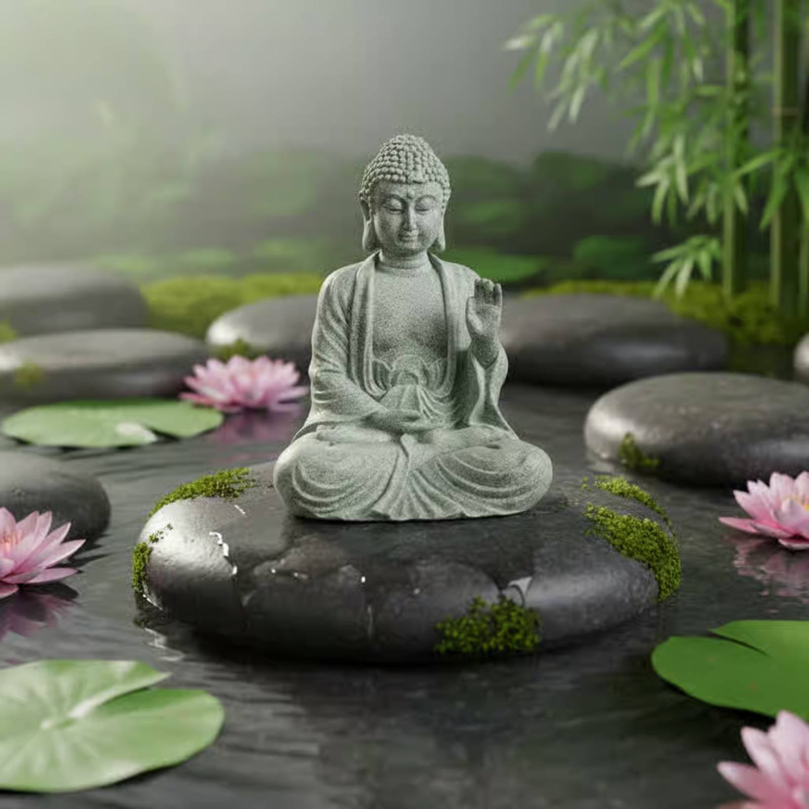 3 Pieces Stone Buddha Decor Te - Aquarium Decor 评论和价格