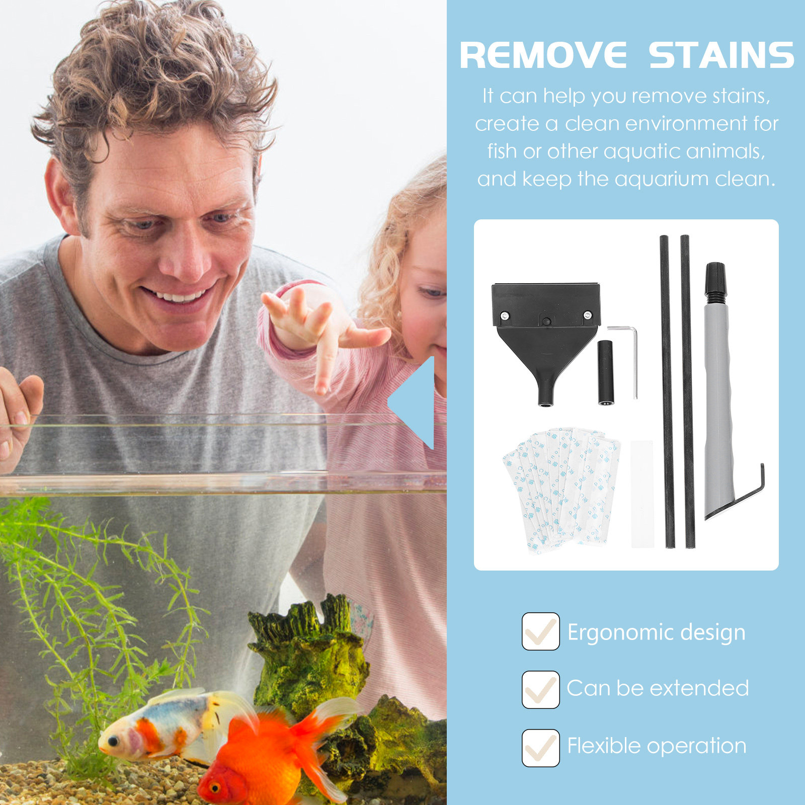Aquarium Scraper Fish Tank Cle - Aquarium Fish Keeping 评论和价格
