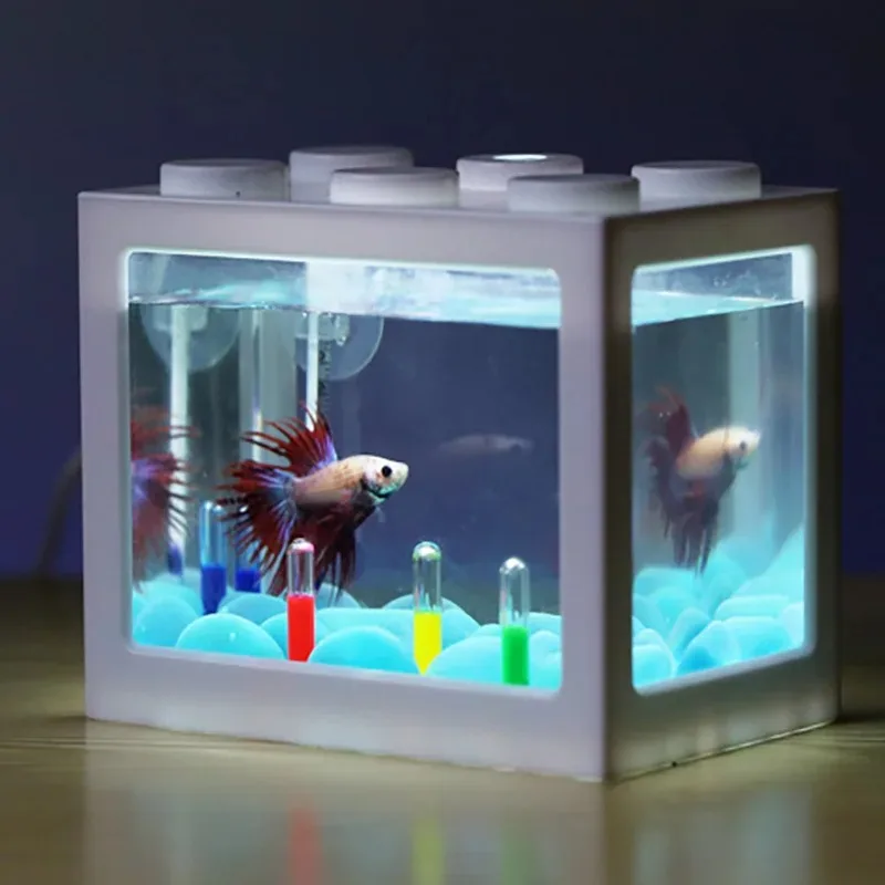 1L USB LED Desktop Mini Aquari - Betta Fish Tank 评论和价格